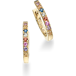 Scrouples Dazzling Clip Creol Karat Øreringe med Rainbow Safir