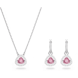 Swarovski Millenia Trilliant Cut Set - Silver/Pink