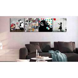 Arkiio Banksy Collage (4 Parts) 60x60 Tavla