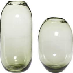 Hübsch Moss i grøn glas 2 stk Vase 38cm 2Stk.