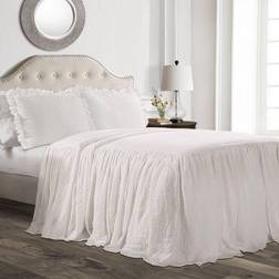 Lush Decor Ruffle Sängöverkast Vit (203.2x152.4cm)