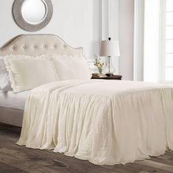 Lush Decor Ruffle Sängöverkast Vit (203.2x193.04cm)
