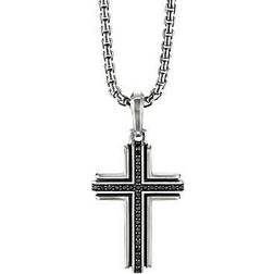 David Yurman Pavé Diamond Sterling Deco Cross Pendant