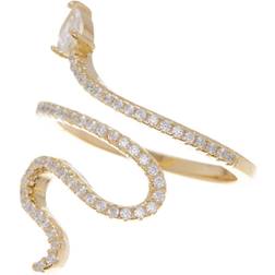 Adornia Crystal Snake Ring 14k Vermeil .925 Sterling