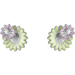 Georg Jensen Stine Goya Daisy Earrings - Silver/Green/Purple