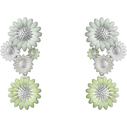 Georg Jensen Stine Goya Daisy Earrings - Silver/White/Green