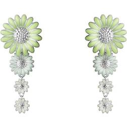 Georg Jensen Stine Goya Daisy Earrings - Silver/Green/White