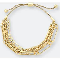 Sterling Forever Layered Chain Bolo Bracelet