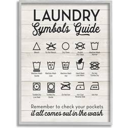 Stupell Industries Laundry Symbols Guide Typography Framed Wall Grey 16 x 20 Framed Art