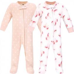 Hudson Baby Fleece Sleep and Play 2-Pack - Pink Unicorn