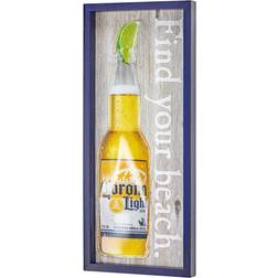 American Art Decor Corona Light Find Your Beach Framed Art 9x21"