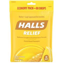 Halls Relief Honey Lemon 80 pcs Oral Drops