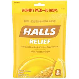 Halls Relief Honey Lemon 80pcs Oral Drops