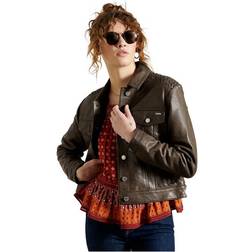 Superdry Leather Stateside Trucker Jacket