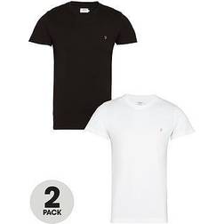 FARAH Twin Pack Slim Fit T-shirt - Grå Marl/True Navy