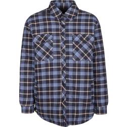 Urban Classics Plaid Quilted Shirt Jacket - Beige/Marino/Azul Ahumado/Azul Paloma