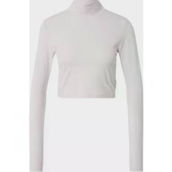 Urban Classics Organic Cropped Turtelneck Long Sleeve - White Sand