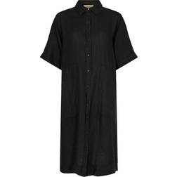 Mos Mosh Mal Linen Shirt Dress - Black