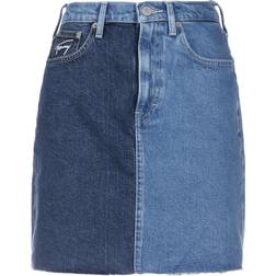 Tommy Hilfiger Colour block denim mini skirt, Light blue