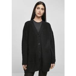 Urban Classics Chunky Fluffy Knit Cardigan - Schwarz