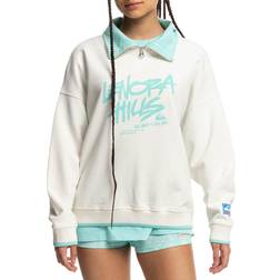 Quiksilver X Stranger Things Lenora Half Zip Sweater - Snow White
