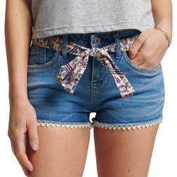 Superdry Vaqueros Cortos Lace Hot Blanco