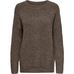 Only Nanjing O Neck Knitted Pullover - Brown/Major Brown