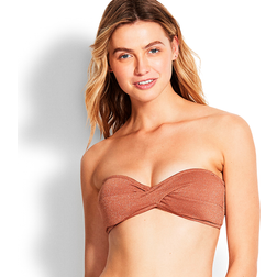 Seafolly Women's Stardust Twist Bandeau Bikini Top, (Bronze Bronze)