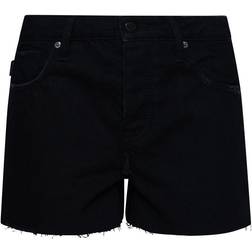 Superdry Abgeschnittene Shorts Mit Hohem Bund - Schwarz