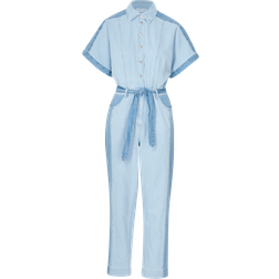 Vila Trousers Dress ViJolene Venetia S/S 7/8 Denim Jumpsuit - Blue