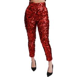 Dolce & Gabbana Women's Sequined Cropped Trouser PAN71052 IT44