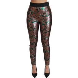 Dolce & Gabbana Multifarvet Brokade Jacquard Bukser Brun