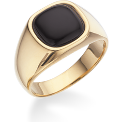 Scrouples Signet Forgyldt Herrering med Onyx