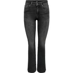 Only Onlblush HW Slit Flared Fit Jeans - Svart
