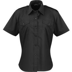 Premier Pilot Blouse Korte Mouw - Zwart