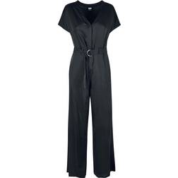 Urban Classics Ladies Satin Wide Leg Belt Jumpsuit Träningsoverall Dam