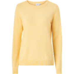 Vila Viril Oneck L/S Knit TOP Noos Kvinde Sweaters Ensfarvet hos Magasin Portabella/melange