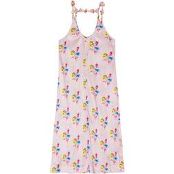 Ganni Strap Silk-Blend Midi Dress - Pink