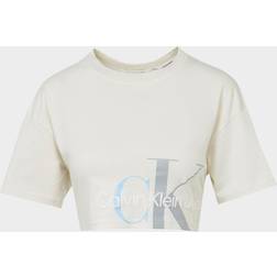 Calvin Klein Jeans Two Tone Monogram Cropped Short Sleeve T-shirt