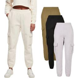 Urban Classics Ladies Ladies High Waits Cargo Sweat Pants tiniolive