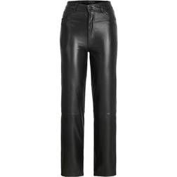 Jack & Jones Pantalon Straight En Cuir Femme JJXX Grace Noir