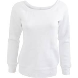 Bella+Canvas Bella - Sudadera holgada con cuello ancho para mujer/triblend - Blanco