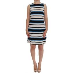 Dolce & Gabbana Womens Striped Silk Stretch Shift Dress