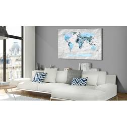 Arkiio World Map Blue Pilgrimages 120x80 Tavla