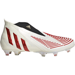 Adidas Predator Edge+ Firm Ground Cleats - Off White/Vivid Red/Gold Metallic