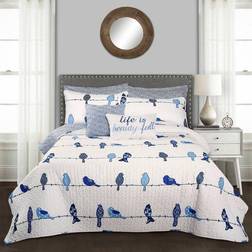 Lush Decor Rowley Birds Quilts Blue (274.32x233.68)