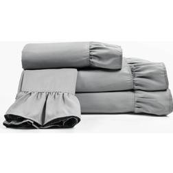 Lush Decor Reyna Ruffle Bed Sheet Grey (243.84x205.74cm)