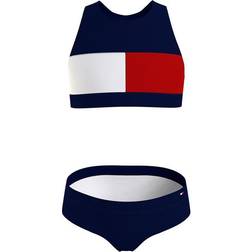 Tommy Hilfiger Colour-Blocked Crop Top Bikini Set - Desert Sky