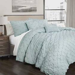 Lush Decor Ravello Pintuck Sängöverkast Blå (279.4x228.6cm)