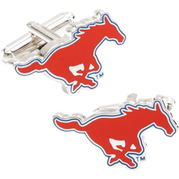 Cufflinks Inc SMU Mustangs Cufflinks - Silver/Red/Blue